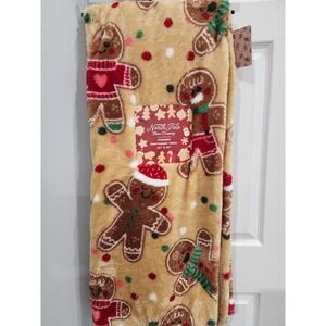 Oversized Heavy Weight Fluffy Gingerbread Man Plush Throw Blanket